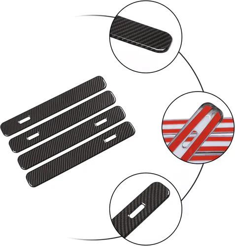 Vista 7 de 4 unids fibra de carbono ABS cromo para Land Rover Range Rover VELAR 2017 2018 coche exterior puerta manija accesorios