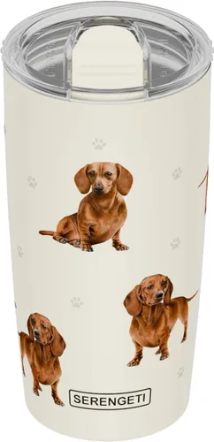 Vista 25 de SERENGETI Australian Shepherd 20 oz. Vaso de acero inoxidable aislado al vacío con tapa a prueba de derrames - Impresión 3D - Taza de viaje aislada