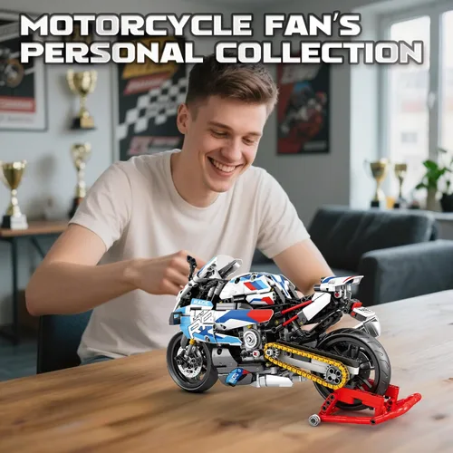 Vista 7 de Reobrix Kit de Construcción de Motocicleta Technic 1000 RR para Adultos, Modelo a Escala 1:8, 949 Piezas Modelo Coleccionable de Motocicleta