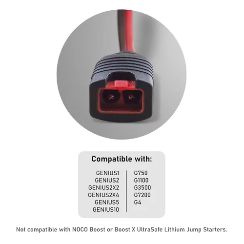 Vista 4 de SafeAMP Arnés de cables compatible con NOCO(R) GC002 X-Connect, M6 (1/4 pulgadas) conector de terminal de ojal
