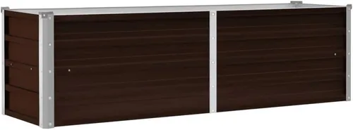 Vista 8 de vidaXL Jardín elevado de acero galvanizado, maceta de jardín rectangular para flores y macetas, cama de flores elevada sin fondo, resistente a