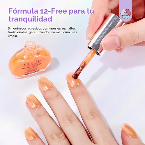 Vista 6 de SAVILAND Juego de esmaltes de uñas de gelatina: 12 colores naturales desnudos rosa esmalte blanco puro de uñas de secado rápido esmalte de uñas