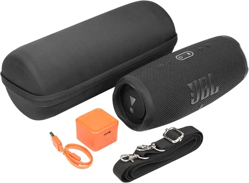 Vista 8 de co2CREA Funda de viaje rígida de repuesto para altavoz Bluetooth impermeable JBL Charge 4 / Charge 5 (funda negra)