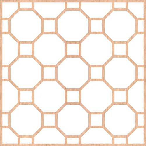 Vista 4 de 7 3/8"W x 7 3/8"H x 1/4"T Extra Small Pontiac Decorative Fretwork Wood Wall Panels, Alder