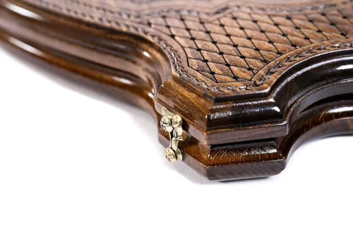 Vista 8 de WOODEN BACKGAMMON set BOARD GAME Armenian backgammon Nardi Nardy checkers chess carving flowers Ornament handmade gift walnut wood table game