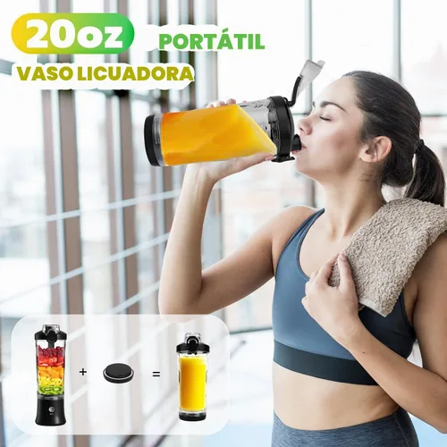 Vista 5 de Licuadora portátil exprimidor personal para batidos batidos con tapa