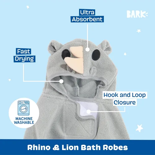 Vista 28 de Bata de baño para perros Barkbox de secado rápido con cierre de gancho y bucle y atadura envolvente, ropa linda para perros, fácil de limpiar