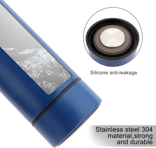 Vista 3 de QiCheng&LYS Termo de café, botella infusora de té, botella de agua deportiva inteligente con pantalla LED de temperatura, botella de agua de acero