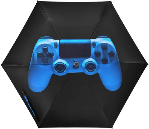 Vista 5 de Paraguas plegable para sombrilla, reforzado resistente al viento, impermeable, portátil, compacto, anti-UV, protección contra la lluvia, para viajes