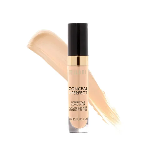 Vista 8 de Milani Conceal + Perfect Corrector de Larga Duración de Cobertura Completa Infundido con Ácido Hialurónico y Vitamina E, Cubre Ojeras, Manchas e