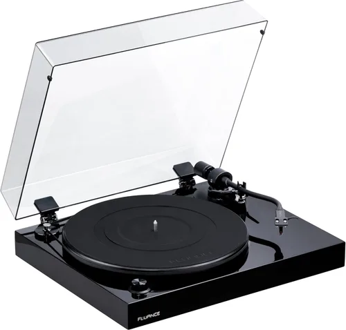 Vista 10 de Fluance RT82 - Tocadiscos de vinilo de alta fidelidad de referencia con cartucho Ortofon OM10, motor de control de velocidad, zócalo de madera MDF