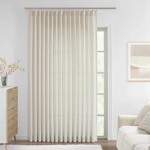 Vista 41 de Vision Home - Cortinas plisadas y semitraslúcidas con ganchos, mezcla de lino texturizado, filtran la luz, para sala, dormitorio, 2 paneles, 40 x 63