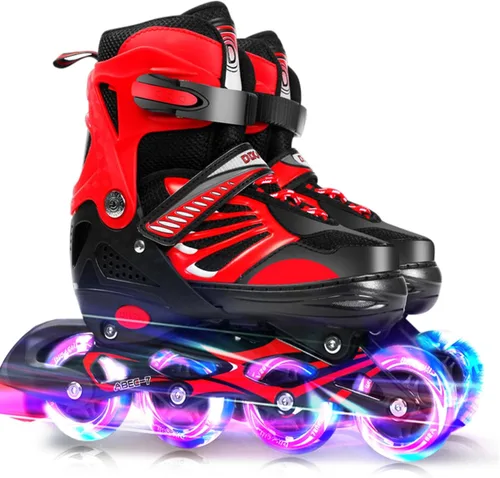 Kids Inline Skates with Light Up Wheels, Adjustable Size for Girls Boys, ABEC-7 Bearings