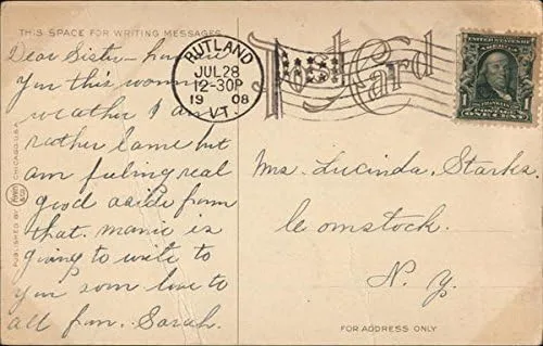 Vista 2 de County Court House Rutland, Vermont VT Original Antique Postcard 1908