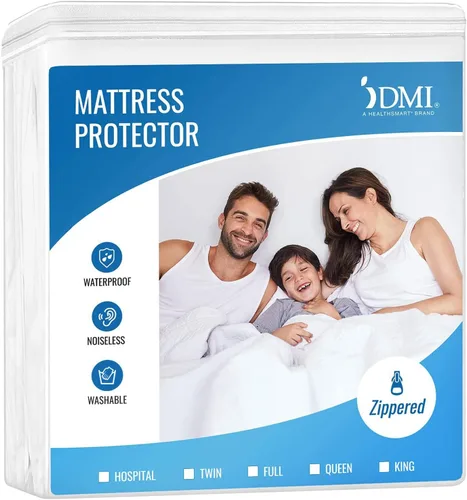 DMI - Protector de colchón impermeable, almohadilla de colchón, funda impermeable para colchón, funda de cama y funda para cama, sábana ajustable