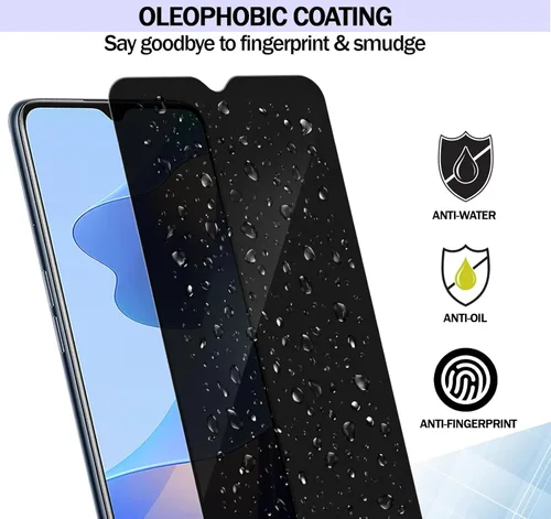 Vista 4 de RKINC Protector de pantalla [paquete de 3] para Samsung Galaxy A13 4G/5G, protector de pantalla de vidrio templado de privacidad, antiespía