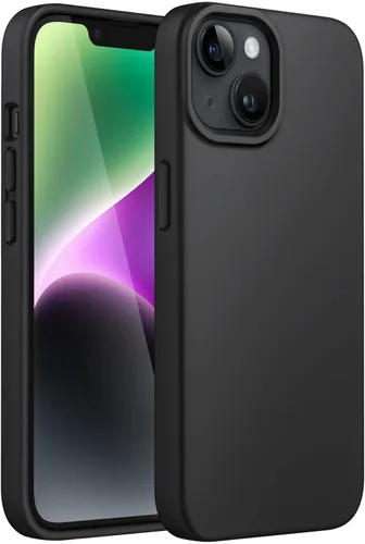 JETech Funda de Silicona para iPhone 14 de 6.1 Pulgadas, Funda Protectora para Teléfono de Cuerpo Completo con Tacto Sedoso-Suave, Cubierta Negro