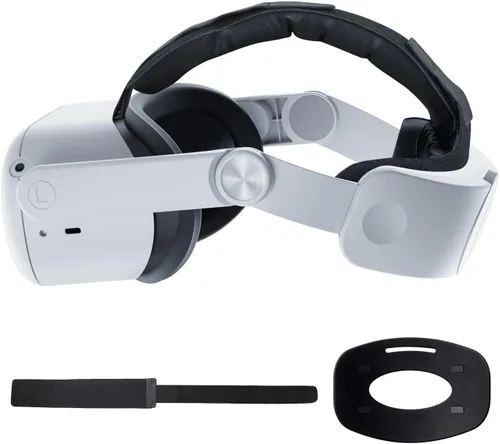 2023 Upgraded Head Strap for Oculus Quest 2, Elite Strap Replacement with Both TPU Silicone Pad & PU Sponge Pad, Comfort Head Strap Accessories