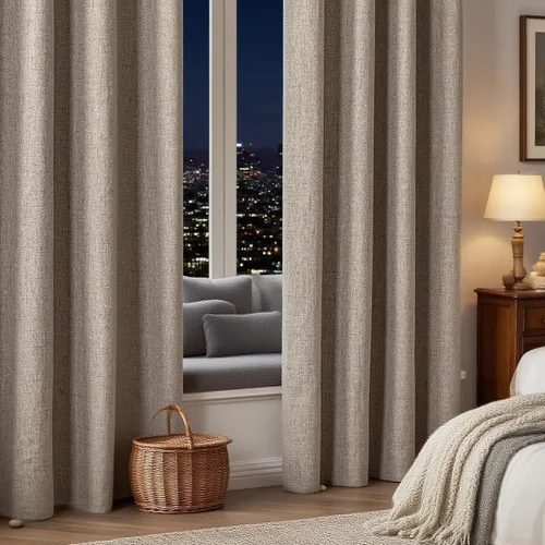 Vista 91 de IGEMAEVE Cortinas opacas de tamaño personalizado para dormitorio, 100 % opacas, 1 panel, aislamiento térmico, cortinas de oscurecimiento