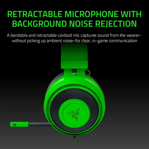 Vista 6 de Razer Kraken Tournament Edition THX 7.1 Auriculares de sonido envolvente para juegos: micrófono retráctil con cancelación de ruido - USB DAC