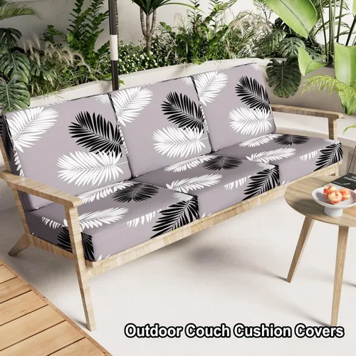 Vista 65 de hyha Fundas de cojín de sofá estampadas, fundas de sofá florales lavables para sofás con 2 cojines, fundas de cojín de patrón elástico para muebles