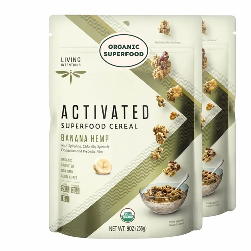 Vista 13 de Living Intentions cereal súper alimento, banana cáñamo, con Probióticos, 9 onzas