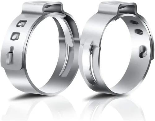 50 abrazaderas de manguera de oreja única de 0.236 a 0.276 pulgadas, abrazaderas de crimpado de oreja, abrazaderas de abrazadera de manguera para