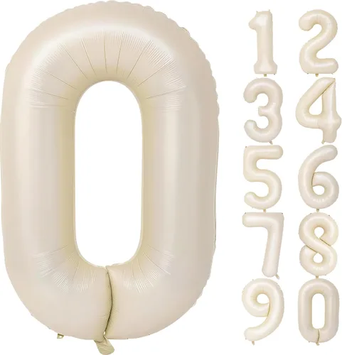 Vista 112 de Globos gigantes de números negros de 40 pulgadas, globos de aluminio de Mylar con helio para cumpleaños, globo número 0 para decoración de fiestas