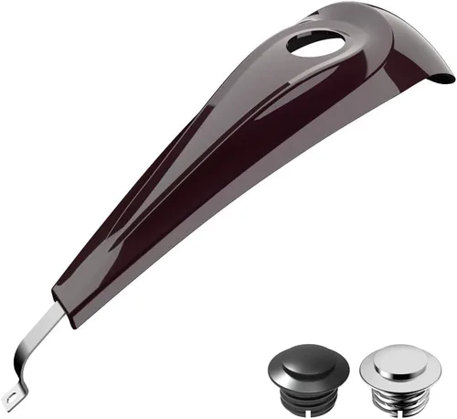 Vista 75 de Consola de tanque de perfil bajo para Harley Touring 2008+, whisky ámbar, panel de combustible de tablero liso y tapa de tanque de gasolina cromada