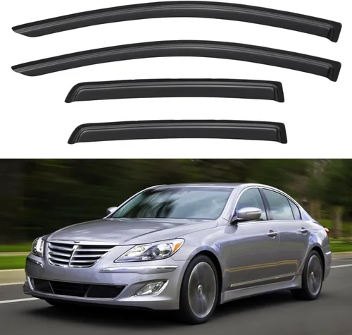 Vista 23 de Viseras de Ventana Protectores de Lluvia para Toyota Corolla 2009-2013, Deflectores de Viento de Ventilación de Ventana de Canal Externo Viseras