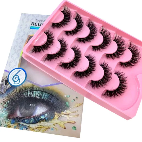 Vista 28 de HBZGTLAD Paquete de 6 pares de pestañas postizas esponjosas naturales de imitación de visón 3D (SY-07)