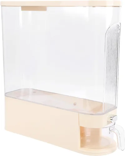 Aramox Rice Dispenser, Cereal Dry Food Storage Container with Measuring Cup Slim Space Saving Design for Pantry & Kitchen Organization