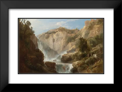 Vista 2 de ArtDirect Pierre-Athanase Chauvin 18x13 Black Modern Frame and Double Matted Museum Art Print Titled - View of Tivoli