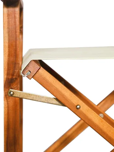 Vista 8 de vidaXL Silla de director plegable, madera de acacia maciza, resistente a la intemperie, asiento de poliéster, respaldo, diseño elegante, fácil