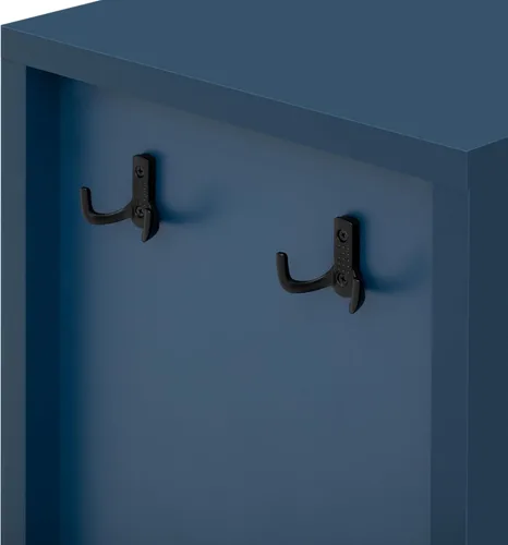 Vista 9 de HY_Modern Wave-Pattern Sideboard with 3 Drawers & 2 Doors - Storage Buffet Cabinet with Adjustable Hooks & Extra Center Leg for Living Room