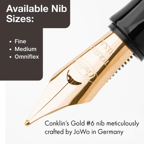 Vista 2 de Conklin Duragraph - Pluma estilográfica ámbar, punta media de oro macizo de 14 quilates, elegante herramienta de escritura con acabado ámbar cálido