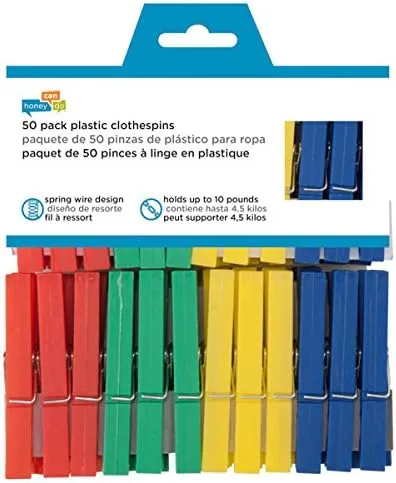 Vista 7 de Honey-Can-Do DRY-01410 Pinzas de plástico para ropa, paquete de 50