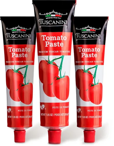 Vista 4 de Tuscanini Tubo de pasta de tomate, 7.05 onzas, fabricado con tomates italianos de primera calidad