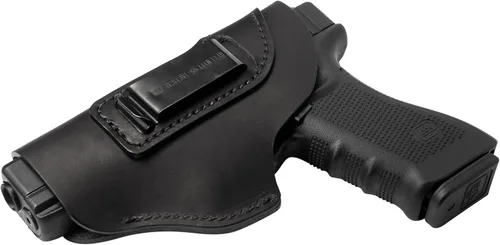 Vista 9 de Relentless Tactical IWB The Defender - Funda de cuero para pistolas S&W M&P Shield, GLOCK 17 19 22 23 32 33, Springfield XD & XDS, y pistolas