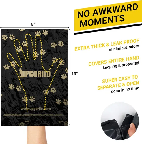 Vista 3 de Estación de basura para perros, juego de 3 rollos de bolsas de basura de mascotas de alta calidad, 600 bolsas extra gruesas y fuertes