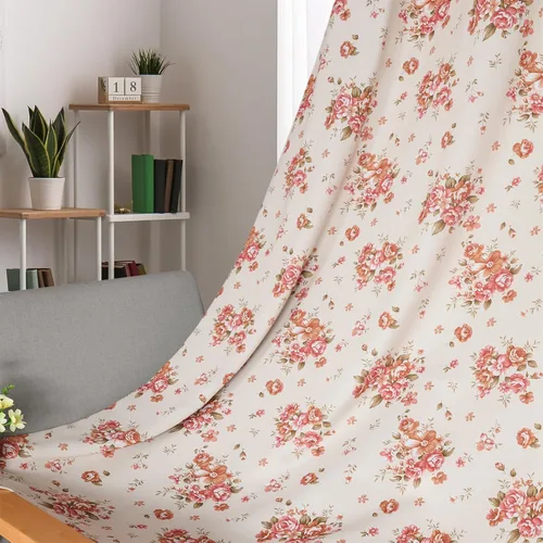 Cortinas opacas con diseño de flores rosas elegantes para dormitorio de niñas, cortinas para oscurecer la habitación, con aislamiento térmico y