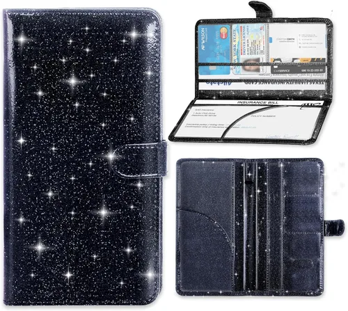 Vista 12 de Soporte para Registro de Coche y Tarjeta de Seguro, Portadocumentos para Tarjetas, Organizador de Guantera para Licencia de Vehículo y Documentos