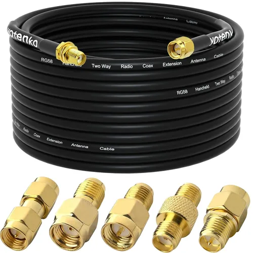 Vista 14 de Cable de Extensión de Antena SMA 3 pies 1 m SMA Macho a SMA Hembra RG58 Cable de Puente Coaxial Baja Pérdida para Reubicación de Router 4G LTE ADS-B