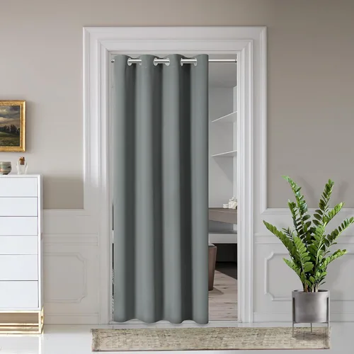 Vista 18 de AOSKY Cortinas de puerta para privacidad en la puerta, cortinas beige con ojales para dormitorio, cortina de ventana de puerta, cortinas