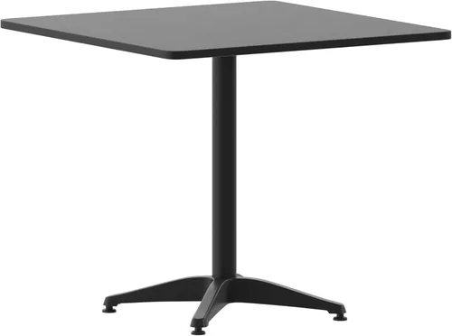 Vista 12 de Flash Furniture - Mesa cuadrada de aluminio de 27.5 pulgadas de grado comercial Mellie para interiores y exteriores con base
