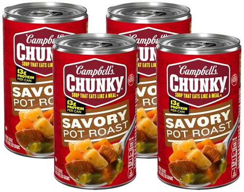 Vista 12 de Campbell's Chunky Sopa, Sopa Sabrosa de Asado en Olla, lata de 18.8 oz