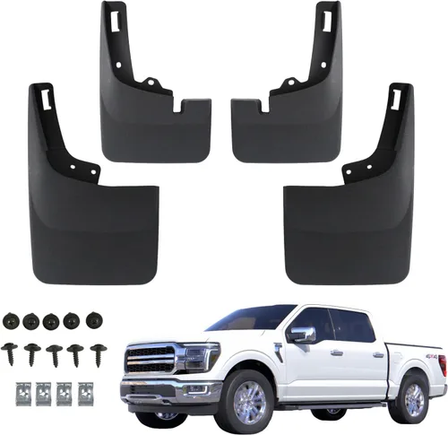 Vista 17 de RMOURTEKK Aletas de barro compatibles con Ford 2015 2016 2017 2018 2019 2020 F150 con extensiones de guardabarros OEM, juego personalizado