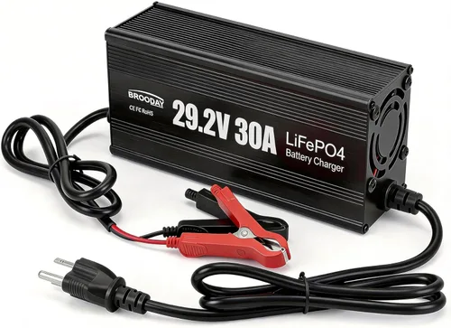 Vista 13 de Cargador de batería automático de 20 A, 12 V/24 V, corriente ajustable, 0.5A-20A, LiFePO4, mantenedor de batería completamente automático, cargador
