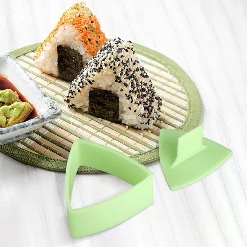 Vista 4 de UPKOCH Molde de sushi triangular, fabricante de bolas de arroz, prensa antiadherente para onigiri, fabricante de moldes de sushi, verde claro