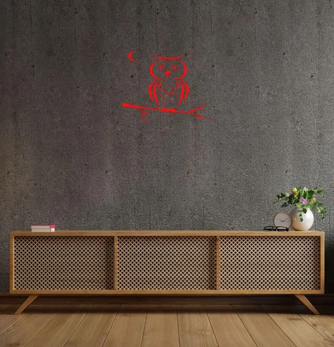 Vista 8 de Owl Bird in Tree Branch Moon for Hood Decor Removable Stylish Sticker Unique Design Any Vehicle tk50 (15in x 12in, lime green)